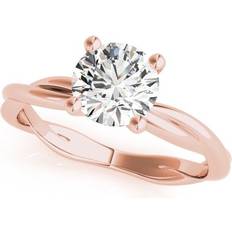 Ringe WJD Exclusives 2CT Lab-Grown Diamond 18K Rose Gold Twisted Shank Solitaire Engagement Ring