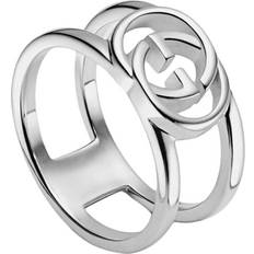 Gucci Women Rings Gucci Interlocking Wide Open Band, 11, Sterling Silver, Sterling Silver