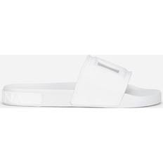 Dolce & Gabbana Herren Pantoffeln & Hausschuhe Dolce & Gabbana cut-out logo slides men Rubber/Rubber/Rubber White