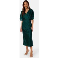 Bubbleroom Occasion Selena Satin Dress Dark green