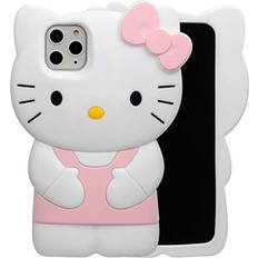 Mobile Phone Accessories Cartoon Case for iPhone 12 Pro Max 6.7" 2020,Phenix-Color 3D Hello Kitty Cute Soft Silicone Rubber Protective Gel Back Cover for Kids Girls iPhone 12 Pro Max 6.7" Light Pink