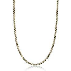 Jewelry Lynx Men's Stainless Steel Box Chain Necklace, 18" Yellow