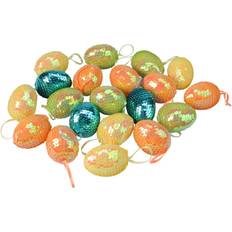 Orange Easter Decorations Northlight 2.25 Blue Yellow Green and Orange Sequined Spring Egg Ornaments