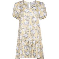 Noella Kjoler Noella Fenya Dress Jacquard Yellow Jacquard