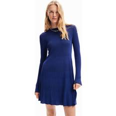 Desigual Kurzes Kleid Rippstoff BLUE BLUE, XS