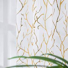 White and gold curtains Tree Branch White Gold