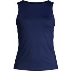 Lands' End Tankinitop mit hohem Ausschnitt CHLORRESISTENT, Damen, Größe:36 regular, Blau, Elasthan/Nylon-Mischung, Blau