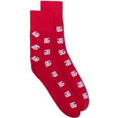 Dolce & Gabbana Men Socks Dolce & Gabbana intarsia-logo socks men Cotton/Polyamide/Spandex/Elastane Red