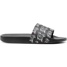 Moncler logo-print open-toe slides men Rubber/Polyurethane/Polyurethane Black