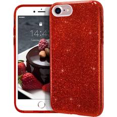 MATEPROX iPhone Se 2022 case,iPhone SE 2020 case,iPhone 8 case,iPhone 7 Glitter Bling Sparkle Cute Girls Women Protective Case for 4.7" iPhone 7/8/SE Red