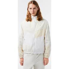 Lacoste White Jackets Lacoste Men's Oversized Water-Resistant Patchwork Jacket White