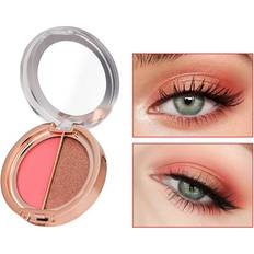 Timipoo Double color eye shadow, high pigment eye makeup palette, matte shimmer metal eye shadow powder, waterproof and durable color eye shadow 05#Mocha red