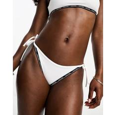 Calvin Klein Women Swimming Trunks Calvin Klein core logo tape string side tie bikini bottom in white