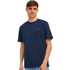 Jack & Jones Men Tops Jack & Jones Mens Waffle Badge T-Shirt Navy