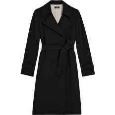 XXL Coats Theory Oaklane Admiral Crepe Trench Coat - Black