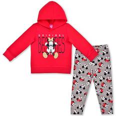 Disney Girl's Minnie Mouse Hoodie & Leggings Set - Red/Grey