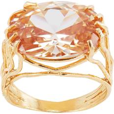 Orange Rings Silpada 'Lemon Drop' Cubic Zirconia Ring in 14K Gold-Plated Silver, Orange