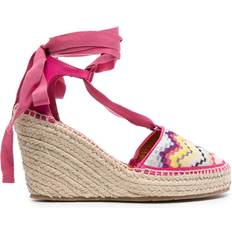 Missoni zigzag-woven wedge espadrilles women Fabric/Rubber/Calf Leather/Calf Suede/Calf Leather Pink