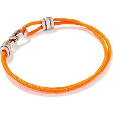 Kendra Scott Silver Bracelets Kendra Scott Kenneth Oxidized Sterling Silver Corded Bracelet in Orange Paracord One