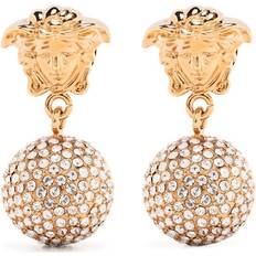 Earrings Versace Medusa crystal drop-pendant earrings women Metal/glass One Gold
