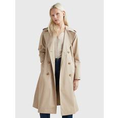 Tommy Hilfiger Women Coats Tommy Hilfiger Women's Solid Double-Breasted Trench Coat Beige