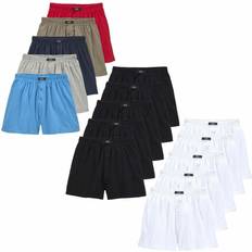 Damen Unterhosen H.I.S weite herren boxershorts mit eingriff knopf unterhosen baumwolle Schwarz