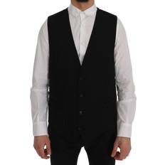 Dolce & Gabbana Vests Dolce & Gabbana Black STAFF Wool Stretch Men's Vest