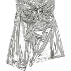 Diesel Polyester Skirts Diesel O-Melt draped midi skirt women Polyester/Elastane Silver