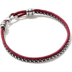 Kendra Scott Men Bracelets Kendra Scott Men's Kenneth Oxidized Sterling Silver Corded Bracelet in Maroon Mix Paracord One