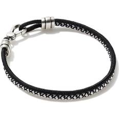Kendra Scott Men Bracelets Kendra Scott Men's Kenneth Oxidized Sterling Silver Corded Bracelet in Black Mix Paracord One