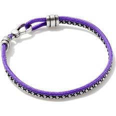 Kendra Scott Men Bracelets Kendra Scott Men's Kenneth Oxidized Sterling Silver Corded Bracelet in Purple Mix Paracord One