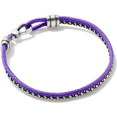 Kendra Scott Silver Bracelets Kendra Scott Men's Kenneth Oxidized Sterling Silver Corded Bracelet in Purple Mix Paracord One