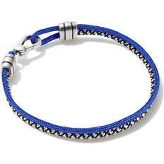 Kendra Scott Silver Bracelets Kendra Scott Men's Kenneth Oxidized Sterling Silver Corded Bracelet in Blue Mix Paracord One