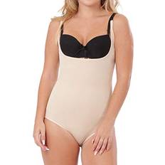 Shapermint Open Bra Bodysuit with Brief Leg Panty - Nude