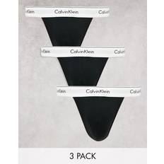 Baumwolle - Herren Slips Calvin Klein Herren 3er Pack Strings Baumwolle mit Stretch, Schwarz Black, Black, Black