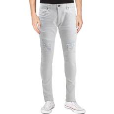 Men - White Jeans XRay Men's Rawx Slim Fit Moto Detail Stretch Jeans White White