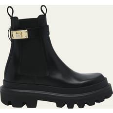 Dolce & Gabbana Women Chelsea Boots Dolce & Gabbana Calfskin Leather Ankle Boots 80999 BLACK 10B