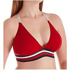 Tommy Hilfiger Red Bras Tommy Hilfiger Tommy Hilfiger Women's Cotton Mesh Triangle Bralette Bra, Apple Red