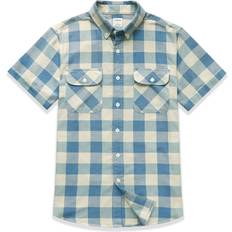 Dubinik Dubinik Mens Short Sleeve Button Down Shirts 100% Cotton Plaid Casual Shirt with Pocket