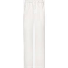 Linen-Blend Flat Front Pants