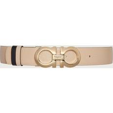 Ferragamo Women Belts Ferragamo Gancini reversible leather belt beige 80CM