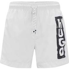 Men - White Swimwear Hugo Quick-drying swim shorts with marker