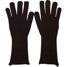 Dolce & Gabbana Men Gloves & Mittens Dolce & Gabbana Brown Cashmere Silk Hands Mitten Mens Gloves