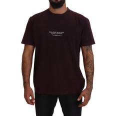 Dolce & Gabbana Red T-shirts Dolce & Gabbana Bordeaux Crewneck Short Sleeve Men's T-shirt