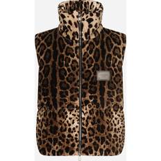 Velvet Vests Dolce & Gabbana Leopard-print puffer vest multicoloured