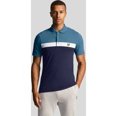 Golden - Herren Poloshirts Lyle & Scott Mens Colour Block Polo Shirt in Navy