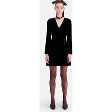 Short Dresses - Velvet The Kooples Short Black Velvet Dress BLACK