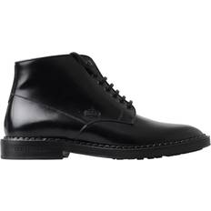 Dolce & Gabbana Men Chukka Boots Dolce & Gabbana Black Leather Men Short Boots Lace Up Shoes EU39/US6