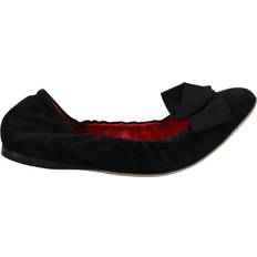Dolce & Gabbana Women Ballerinas Dolce & Gabbana Black Suede Flat Slip On Ballet Shoes EU37/US6.5
