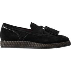 Dolce & Gabbana Women Espadrilles Dolce & Gabbana Black Suede Leather Casual Espadrille Shoes EU42/US9